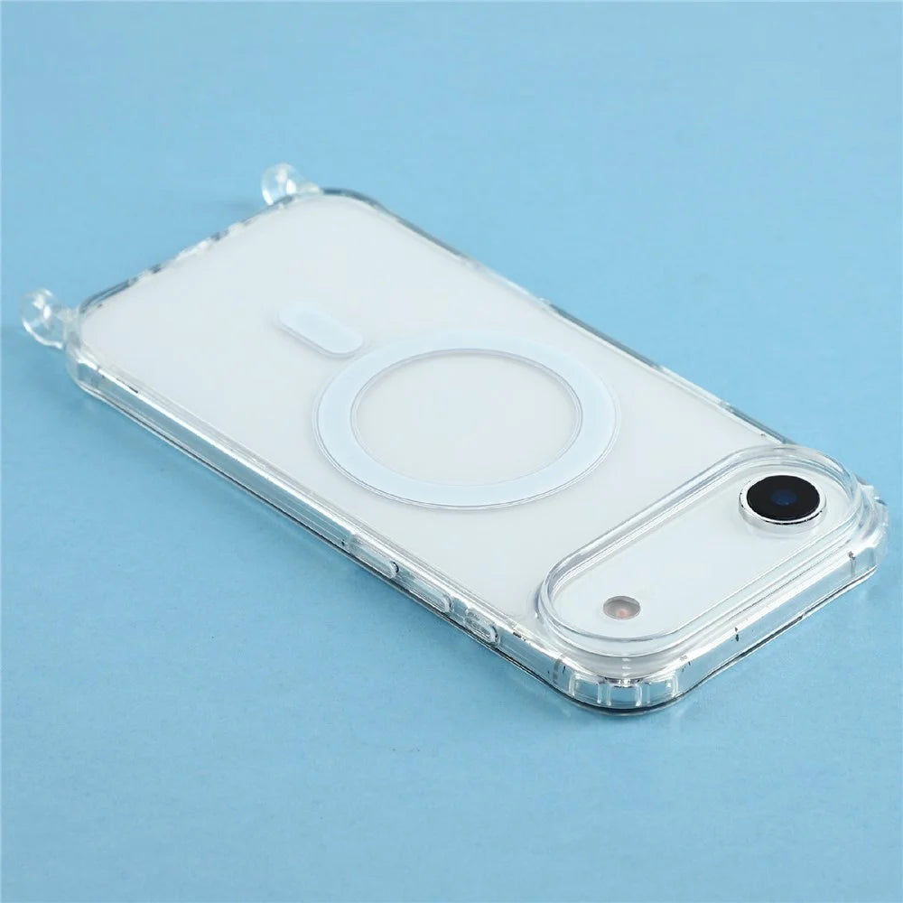 For iPhone Air Case Compatible with MagSafe TPU+PC 1.5mm Clear Phone Cover with Lanyard Holes - Transparent - 5
