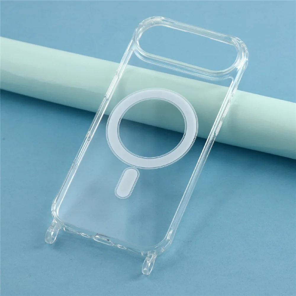 For iPhone Air Case Compatible with MagSafe TPU+PC 1.5mm Clear Phone Cover with Lanyard Holes - Transparent - 6