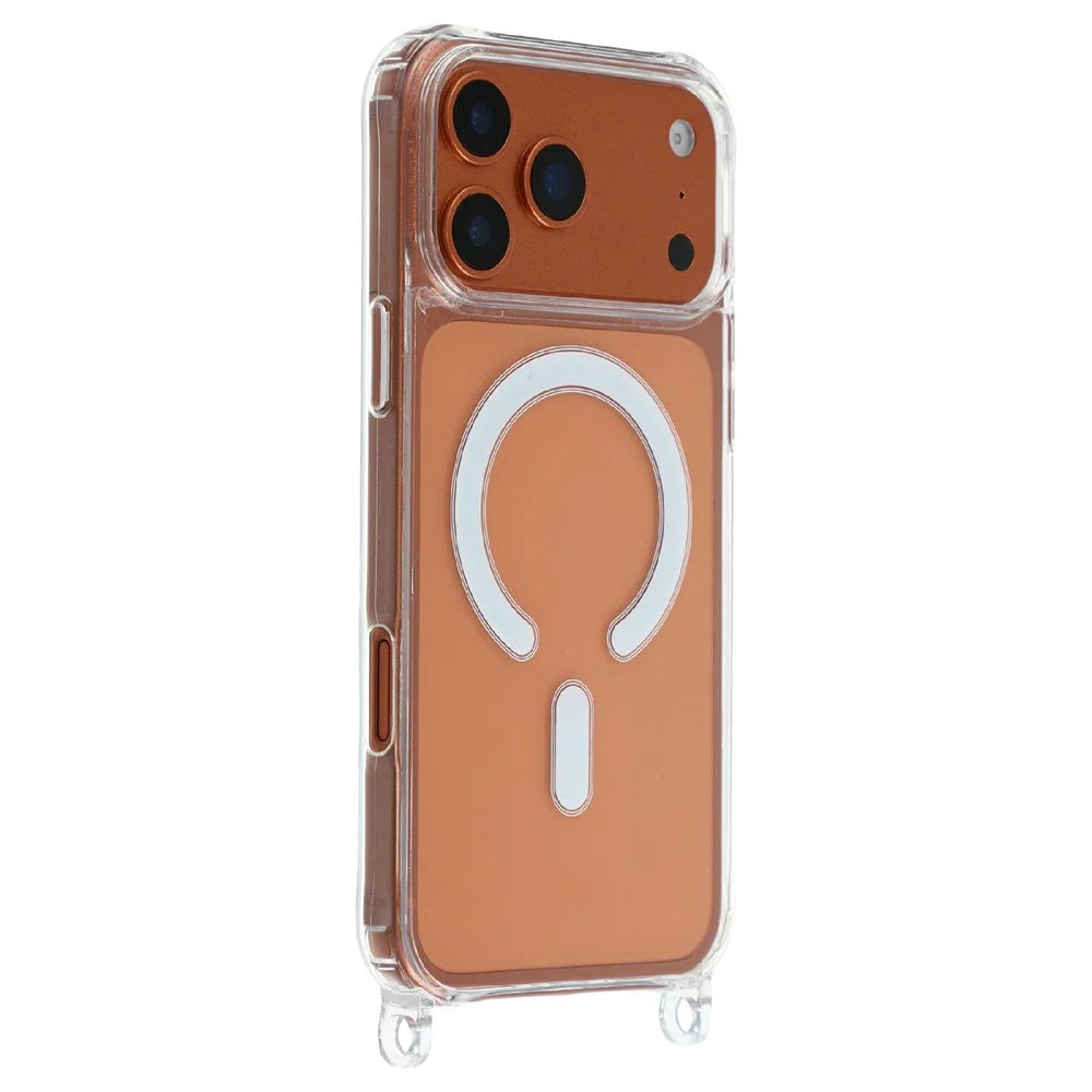 For iPhone 17 Pro Case Compatible with MagSafe TPU+PC 1.5mm Clear Phone Cover with Lanyard Holes - Transparent - 2