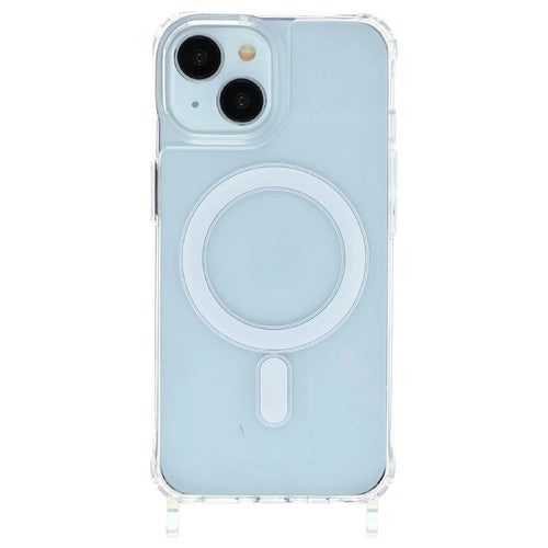 For iPhone 15 Plus Case Compatible with MagSafe TPU+PC 1.5mm Clear Phone Cover with Lanyard Holes - Transparent - 1