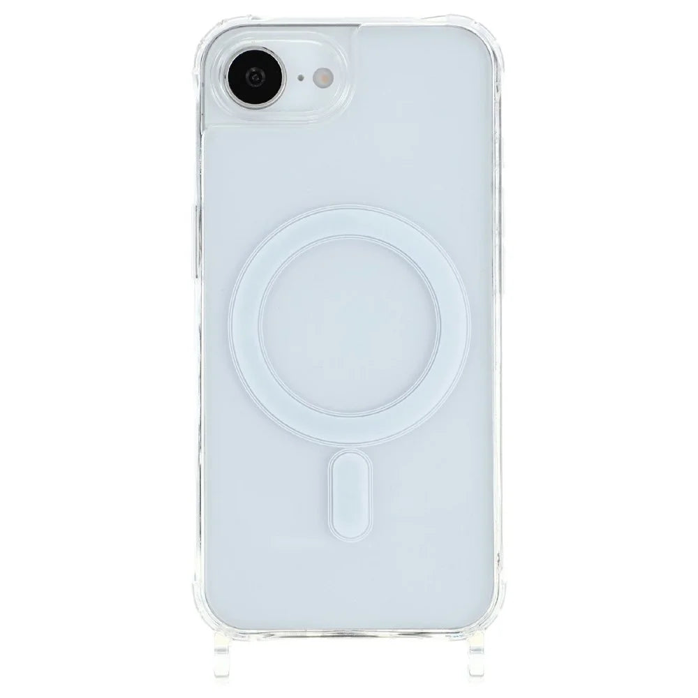 For iPhone 17e / 16e Case Compatible with MagSafe TPU+PC 1.5mm Clear Phone Cover with Lanyard Holes - Transparent - 1