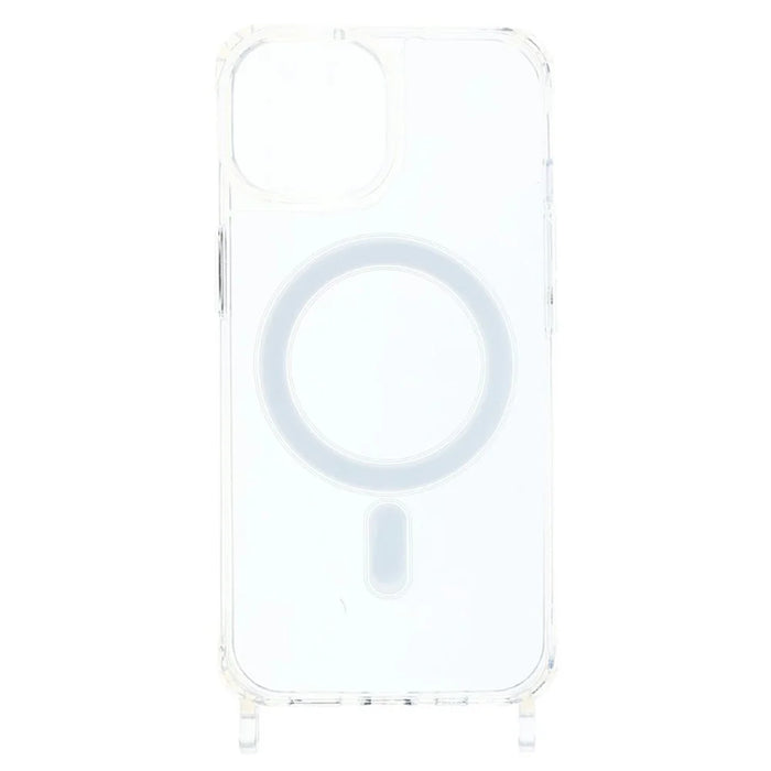 For iPhone 14 Case Compatible with MagSafe TPU+PC 1.5mm Clear Phone Cover with Lanyard Holes - Transparent - 3