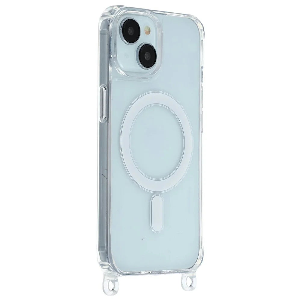 For iPhone 13 Case Compatible with MagSafe TPU+PC 1.5mm Clear Phone Cover with Lanyard Holes - Transparent - 2