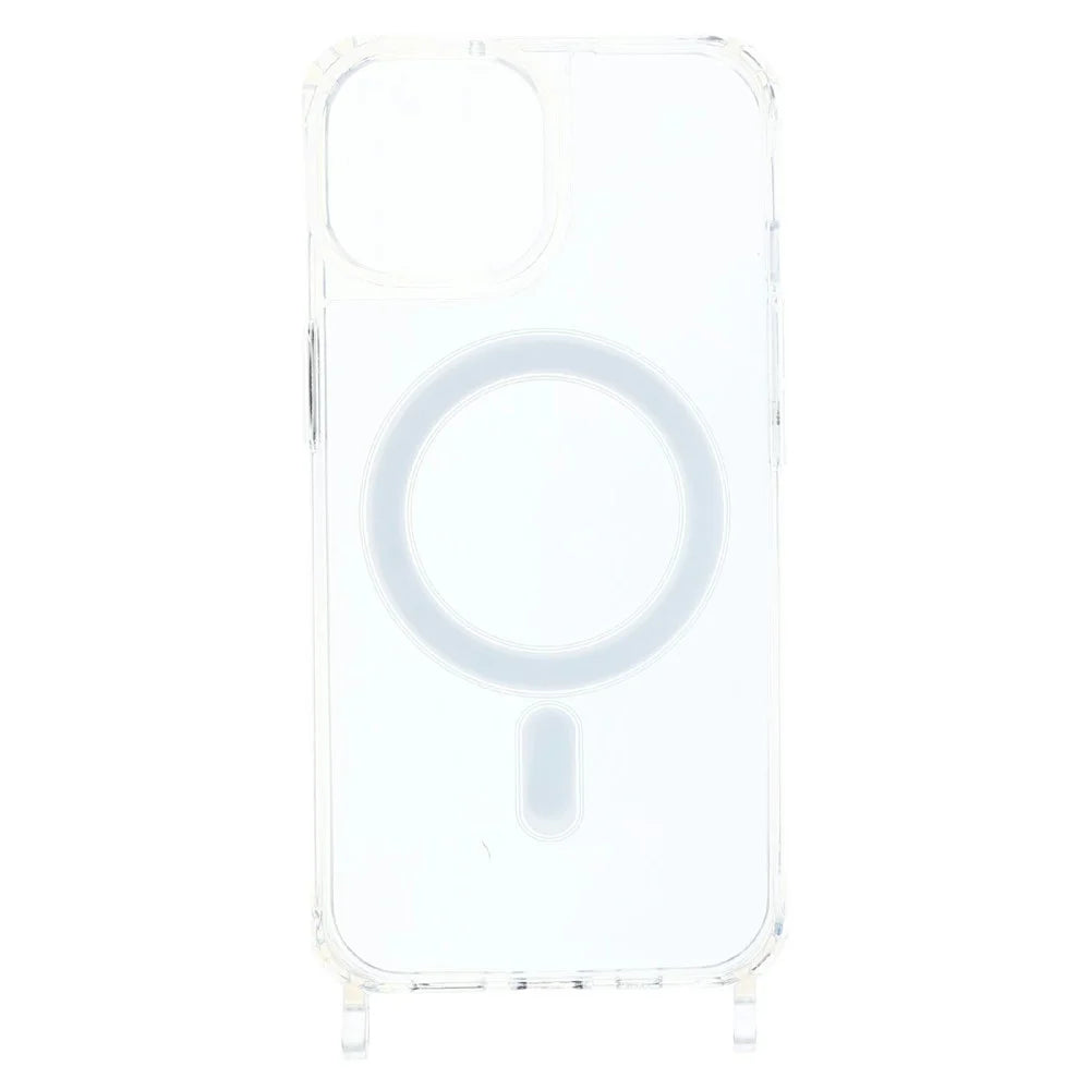 For iPhone 13 mini Case Compatible with MagSafe TPU+PC 1.5mm Clear Phone Cover with Lanyard Holes - Transparent - 3