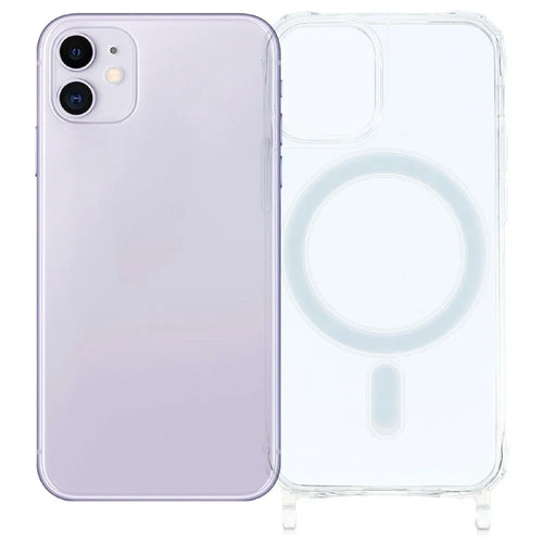 For iPhone 12 mini Case Compatible with MagSafe TPU+PC 1.5mm Clear Phone Cover with Lanyard Holes - Transparent - 1
