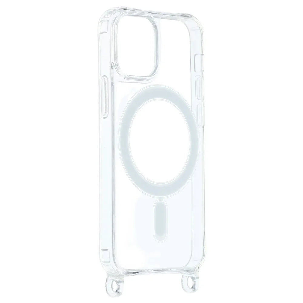For iPhone 12 mini Case Compatible with MagSafe TPU+PC 1.5mm Clear Phone Cover with Lanyard Holes - Transparent - 3