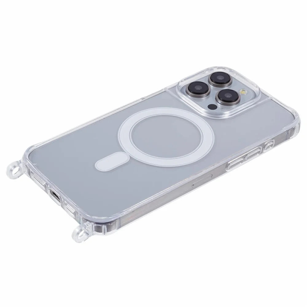 For iPhone 11 Pro Case Compatible with MagSafe TPU+PC 1.5mm Clear Phone Cover with Lanyard Holes - 5
