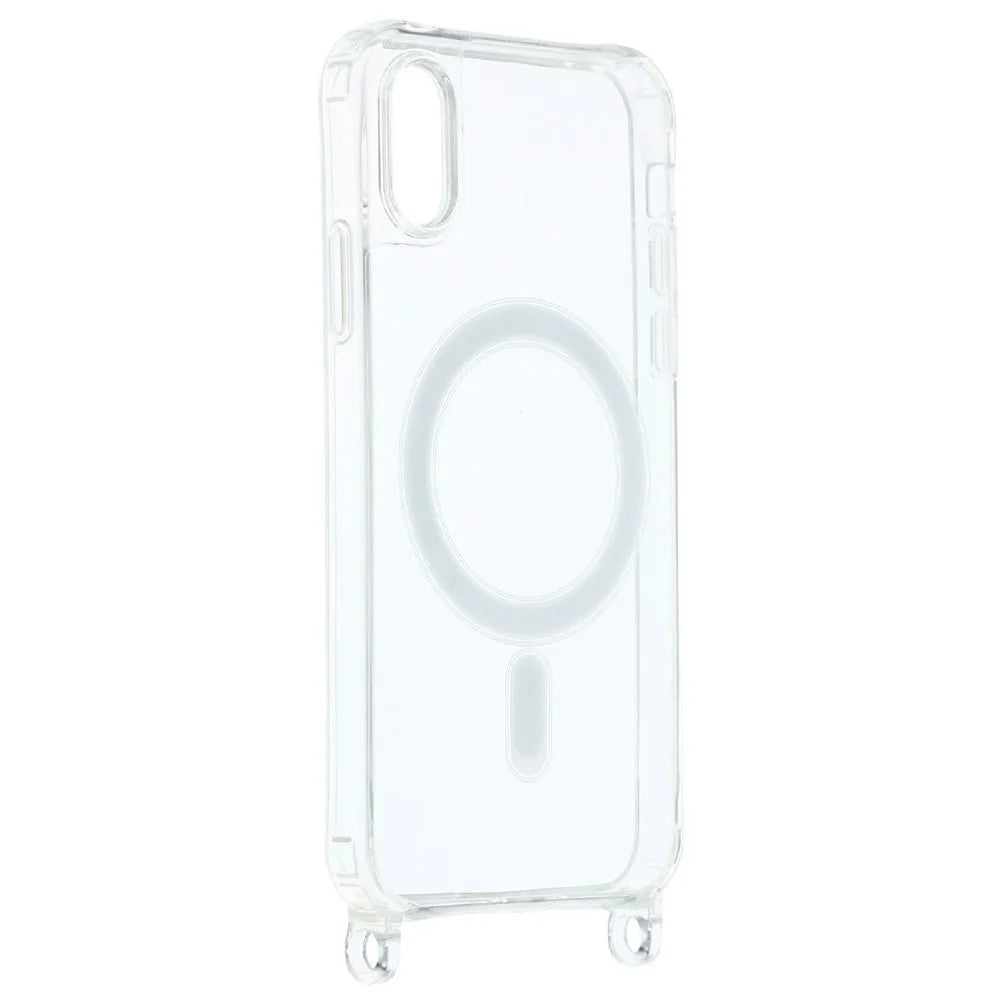 For iPhone X / XS 5.8 inch Magnetic Case TPU+PC 1.5mm Clear Phone Cover with Lanyard Holes - Transparent - 3