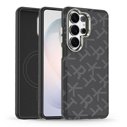 For Samsung Galaxy S26 Ultra Magnetic Case Aramid Fiber Texture Leather + PC + TPU Shockproof Phone Cover - Black - 1