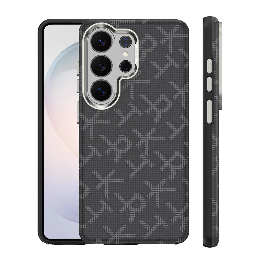 For Samsung Galaxy S26 Ultra Magnetic Case Aramid Fiber Texture Leather + PC + TPU Shockproof Phone Cover - Black - 2