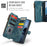 CASEME for Samsung Galaxy Z Fold8 Ultra C30 Phone Cases with Strap Zipper Multiple Card Holder PU Leather Cover - Blue - 7