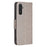For Samsung Galaxy A34 5G Wallet Case Imprinted Butterflies Leather Phone Cover with Strap - Grey - 6