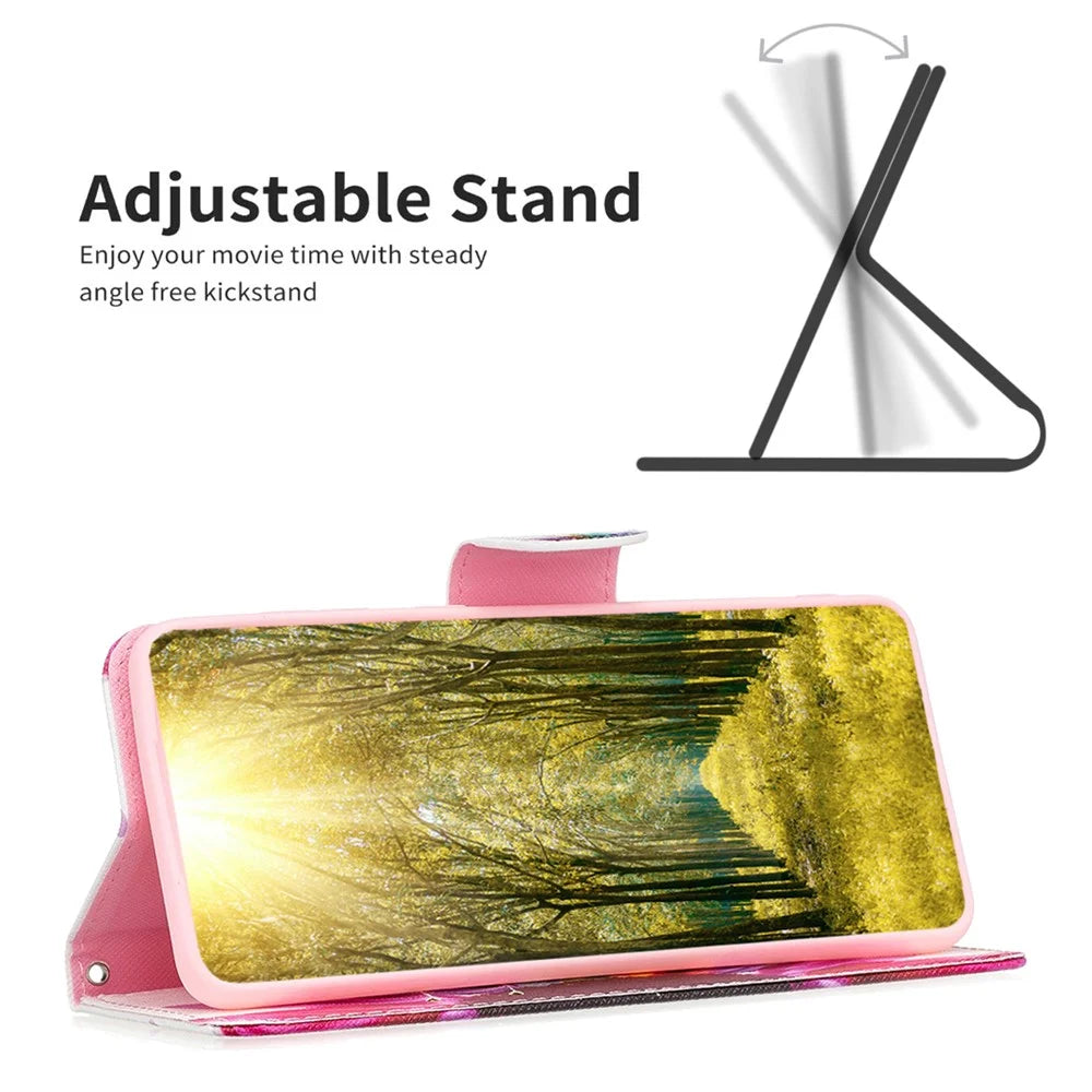 For Samsung Galaxy A34 5G Phone Case Pattern Printing PU Leather Wallet Stand Cover - Sunflower - 2