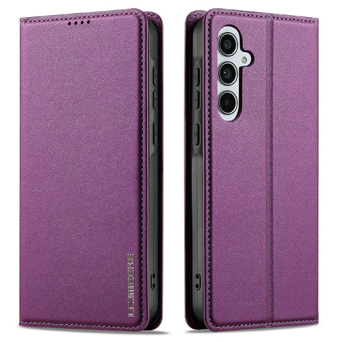 LC.IMEEKE L1 Series for Samsung Galaxy A18 4G Case PU Leather Wallet Stand Protective Phone Cover - Purple - 1