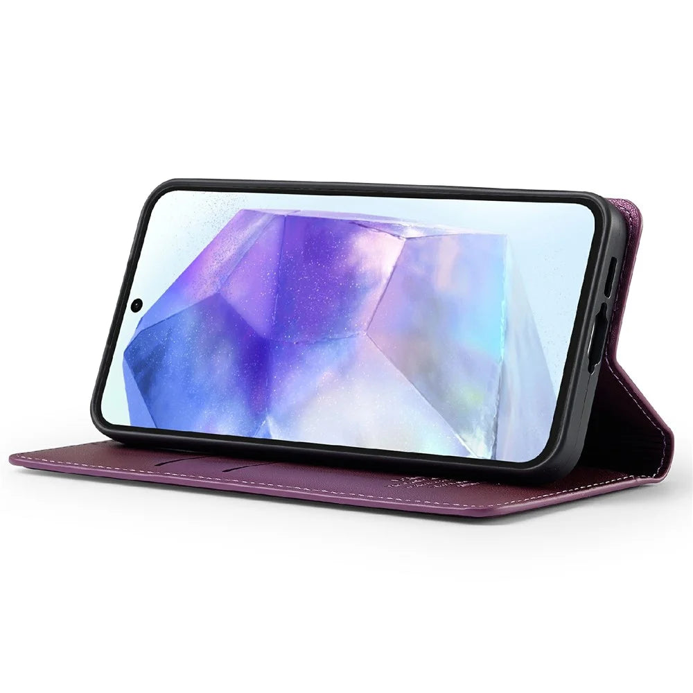 LC.IMEEKE L1 Series for Samsung Galaxy A18 4G Case PU Leather Wallet Stand Protective Phone Cover - Purple - 3