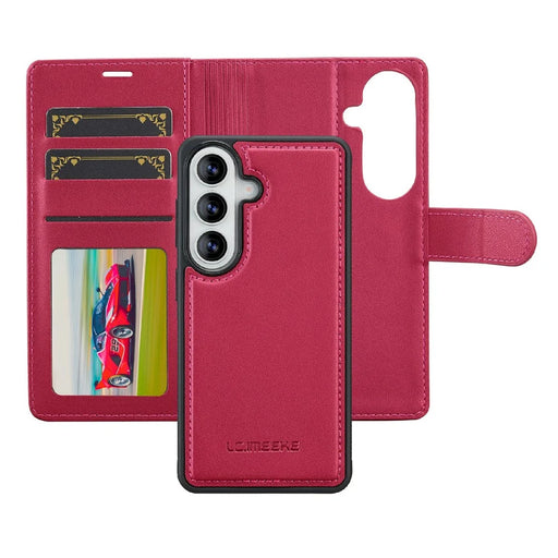 LC.IMEEKE L2 Series for Samsung Galaxy A18 4G Case PU Leather Wallet Detachable Magnetic Phone Cover - Red - 2