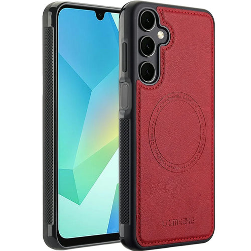 LC.IMEEKE For Samsung Galaxy A18 4G Magnetic Case Leather+TPU Back Cover - Red - 1
