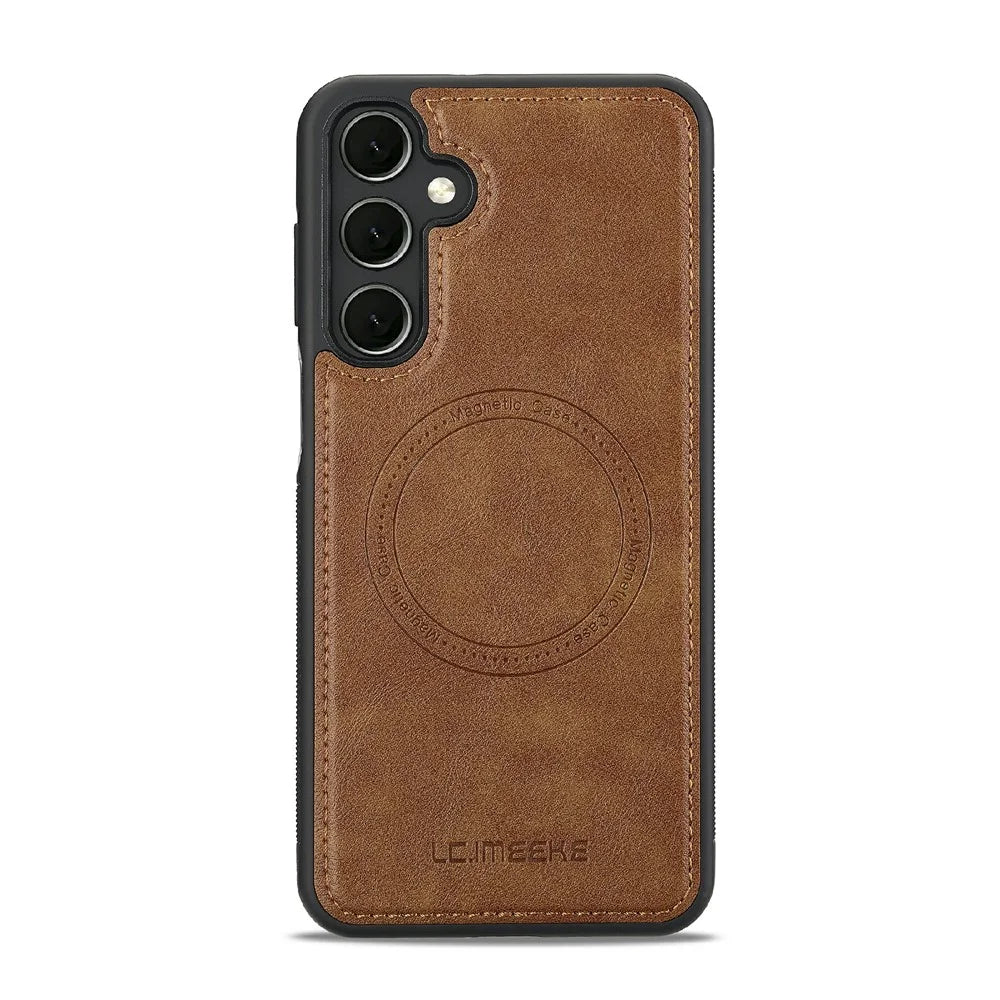 LC.IMEEKE L3 For Samsung Galaxy A18 4G Magnetic Case Detachable Card Holder Leather TPU Mobile Cover - Brown - 7