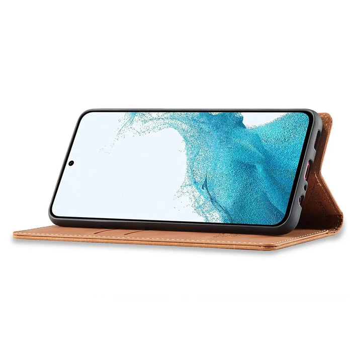 LC.IMEEKE For Samsung Galaxy A18 4G Case Wallet Microfiber Leather Phone Cover - Brown - 3