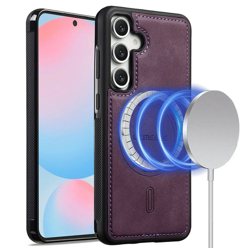 LC.IMEEKE L6 For Samsung Galaxy A18 4G Magnetic Case PU Leather Coated PC TPU Phone Cover - Purple - 1