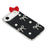 For iPhone Air Case Pearl Bow Decor PC + TPU IMD Phone Cover with Rhinestone Camera Ring - Classic Black - 3