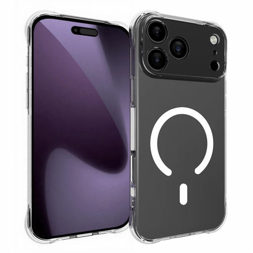 For iPhone 17 Pro Max  /  18 Pro Max Magnetic Case TPU Anti-drop Phone Back Cover - Transparent - 1