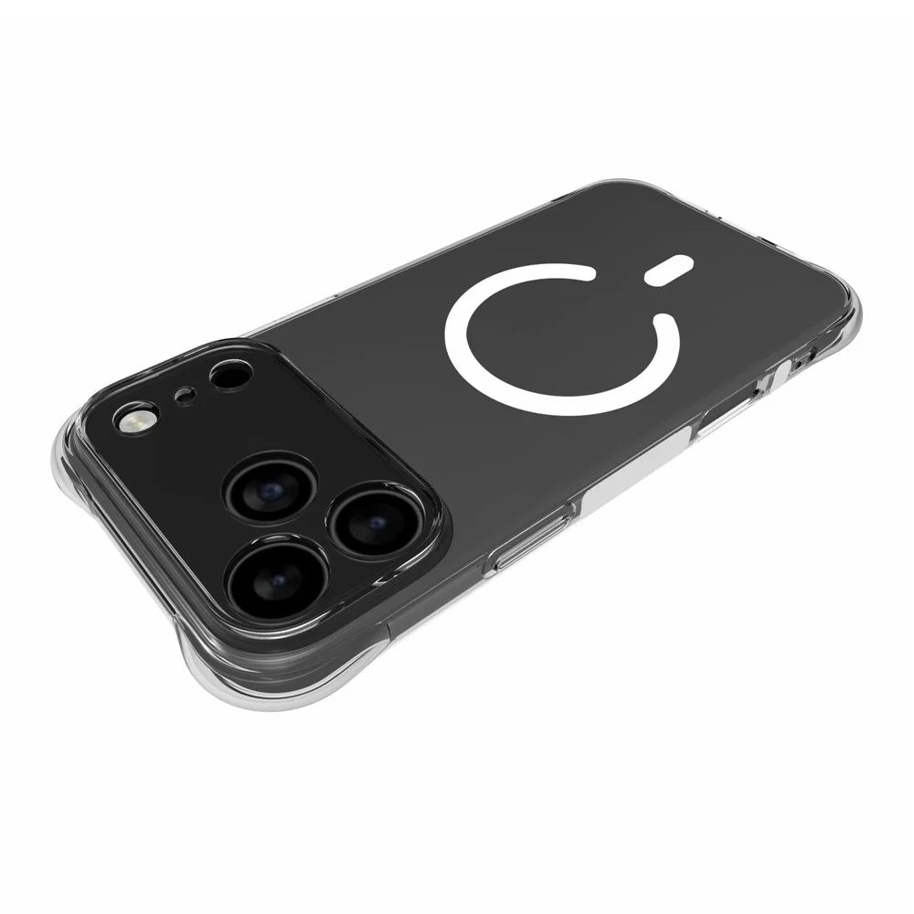 For iPhone 17 Pro Max  /  18 Pro Max Magnetic Case TPU Anti-drop Phone Back Cover - Transparent - 3