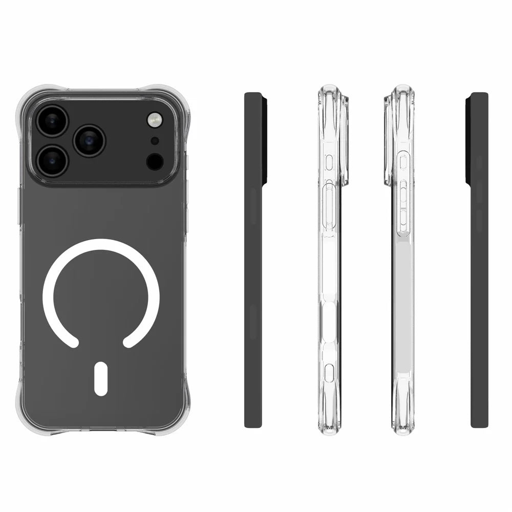 For iPhone 17 Pro Max  /  18 Pro Max Magnetic Case TPU Anti-drop Phone Back Cover - Transparent - 5