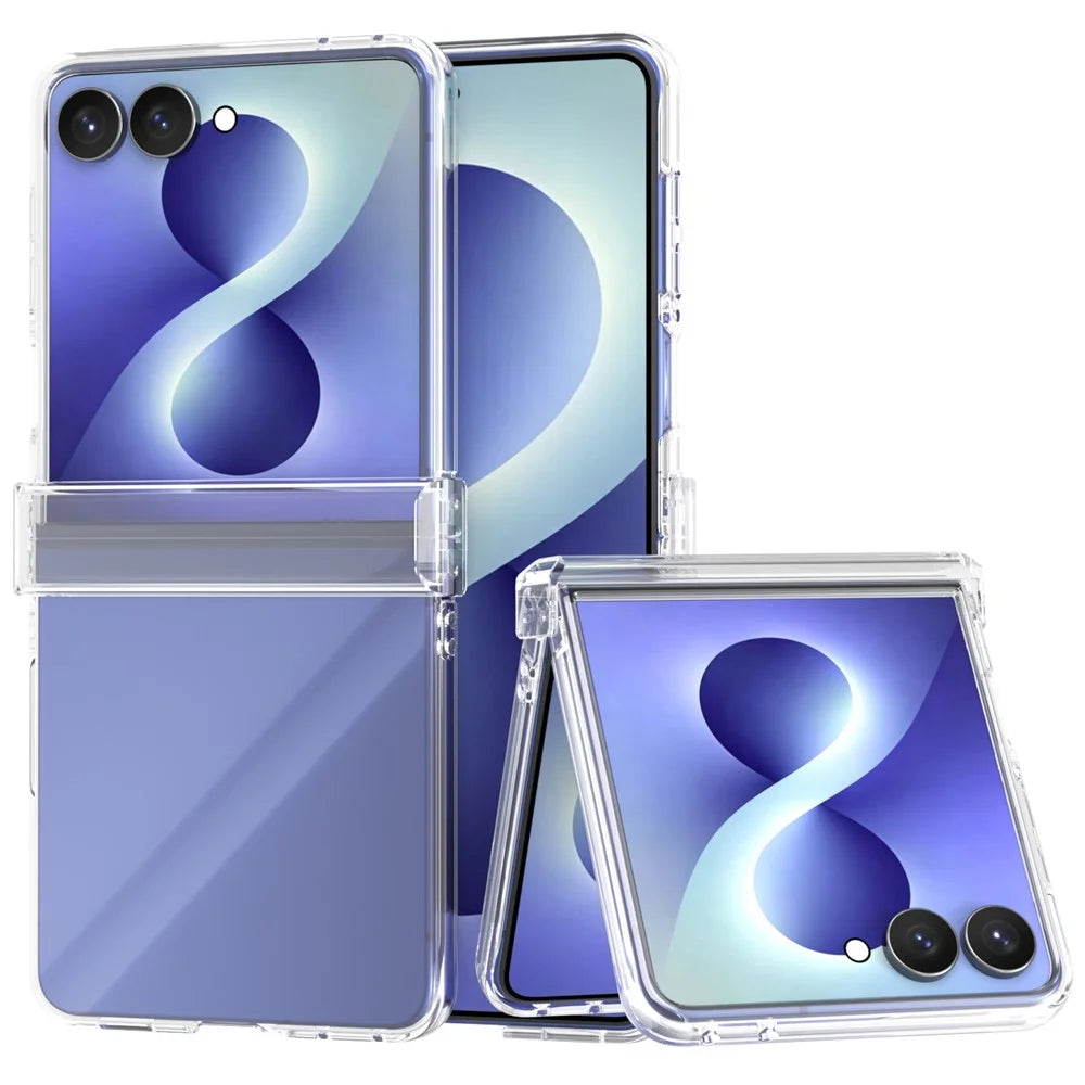 For Samsung Galaxy Z Flip8 Case Anti-Drop Transparent Hard PC Phone Cover - 1