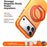 For iPhone 18 Pro Max / 17 Pro Max Case Rotating Kickstand Contrasting Color Design PC + TPU Phone Cover - Orange - 4