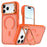 For iPhone 18 Pro Max / 17 Pro Max Magnetic Case Foldable Kickstand Matte PC + TPU Phone Cover - Orange - 1