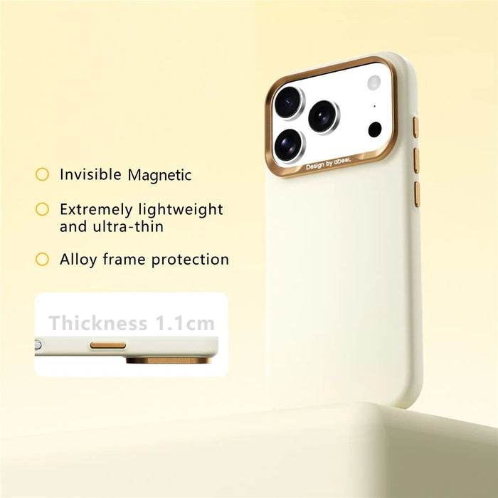ABEEL For iPhone 17 Pro  /  18 Pro Magnetic Case Liquid Silicone Skin Feel PC Phone Cover - Yellow - 2