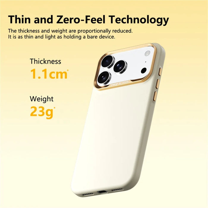 ABEEL For iPhone 17 Pro  /  18 Pro Magnetic Case Liquid Silicone Skin Feel PC Phone Cover - Yellow - 5