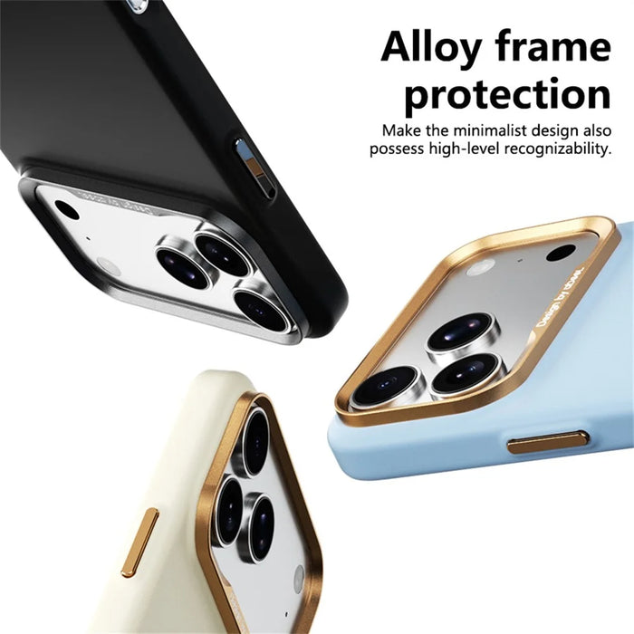 ABEEL For iPhone 17 Pro  /  18 Pro Magnetic Case Liquid Silicone Skin Feel PC Phone Cover - Yellow - 7