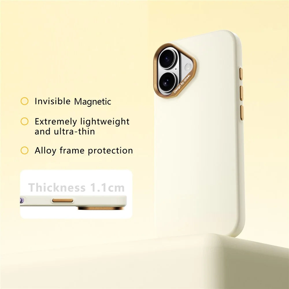 ABEEL For iPhone 17  /  18 Magnetic Case Liquid Silicone Skin Feel PC Phone Cover - Yellow - 2