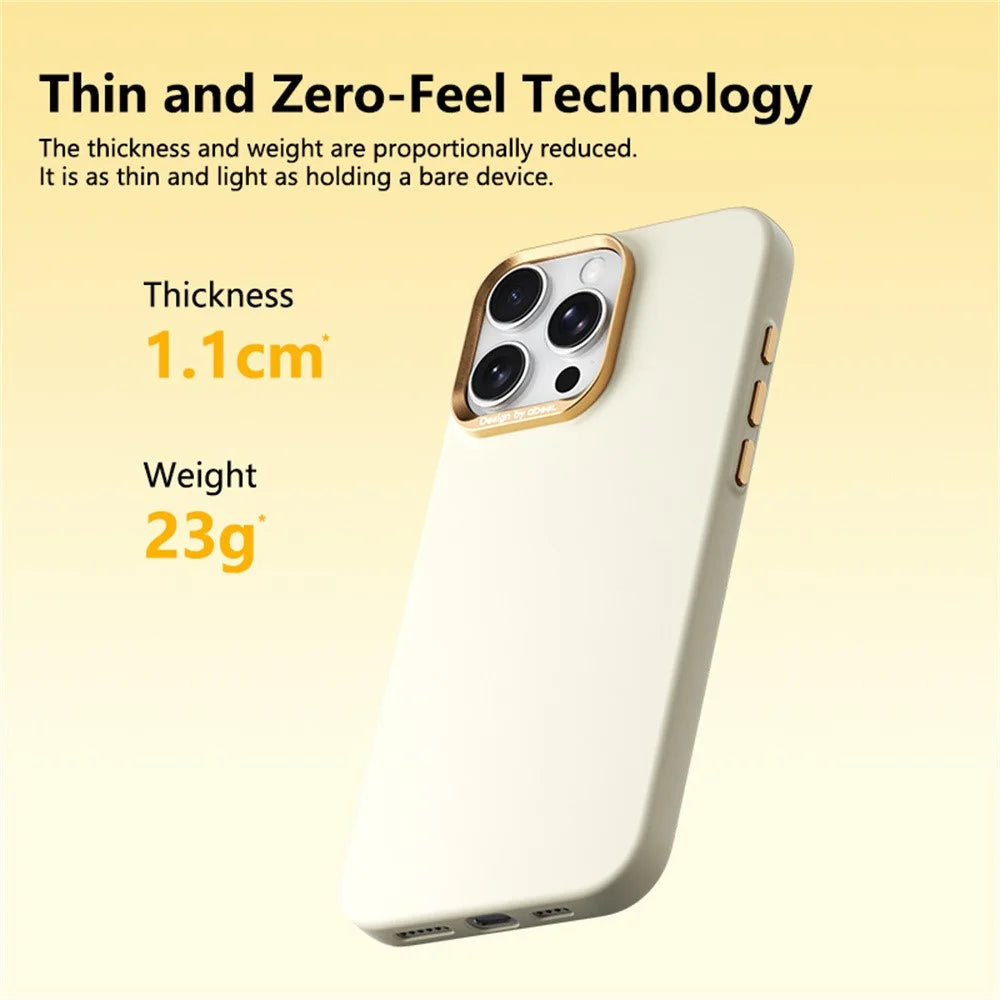 ABEEL For iPhone 16 Pro Magnetic Case Liquid Silicone Skin Feel PC Phone Cover - Yellow - 5