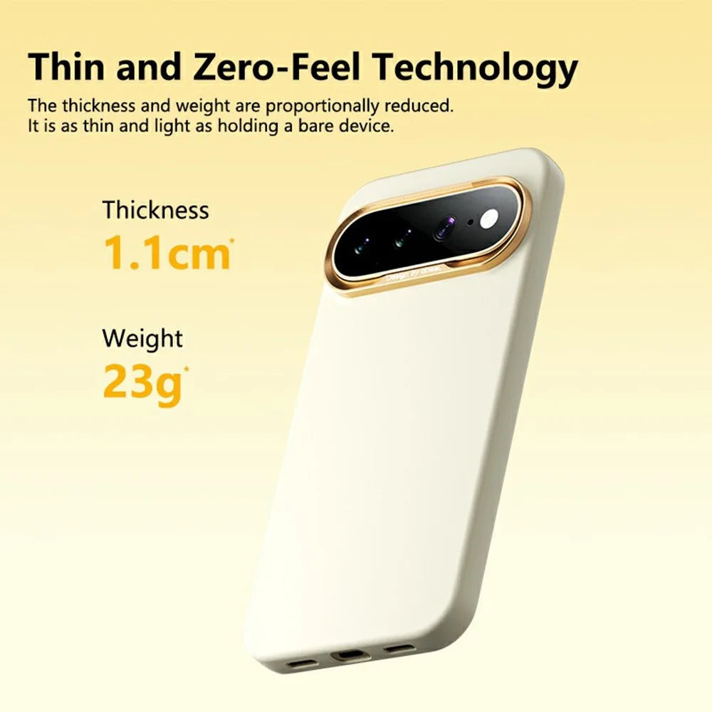 ABEEL For Google Pixel 10a Magnetic Case Liquid Silicone Skin Feel PC Phone Cover - Yellow - 4