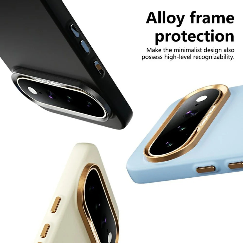 ABEEL For Google Pixel 11 Pro XL Magnetic Case Liquid Silicone Skin Feel PC Phone Cover - Yellow - 6