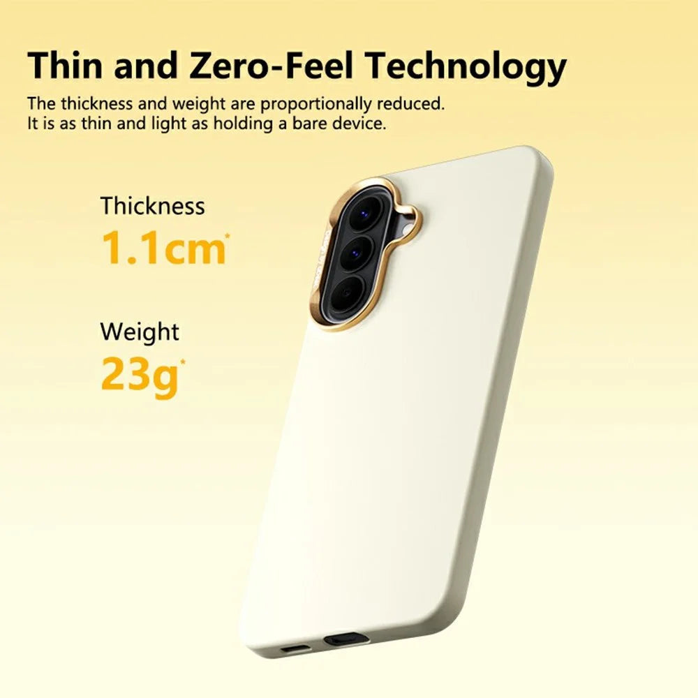 ABEEL For Samsung Galaxy A37 5G Magnetic Case Liquid Silicone Skin Feel PC Phone Cover - Yellow - 4