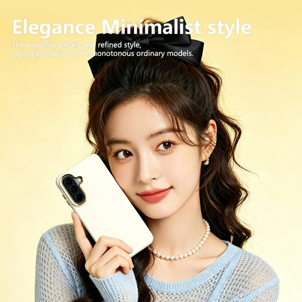 ABEEL For Samsung Galaxy A57 5G Magnetic Case Liquid Silicone Skin Feel PC Phone Cover - Yellow - 3