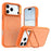 For iPhone 18 Pro / 17 Pro Case Skin-touch PC + TPU Magnetic Phone Cover with Lens Frame Kickstand - Orange - 1
