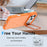 For iPhone 18 Pro / 17 Pro Case Skin-touch PC + TPU Magnetic Phone Cover with Lens Frame Kickstand - Orange - 5