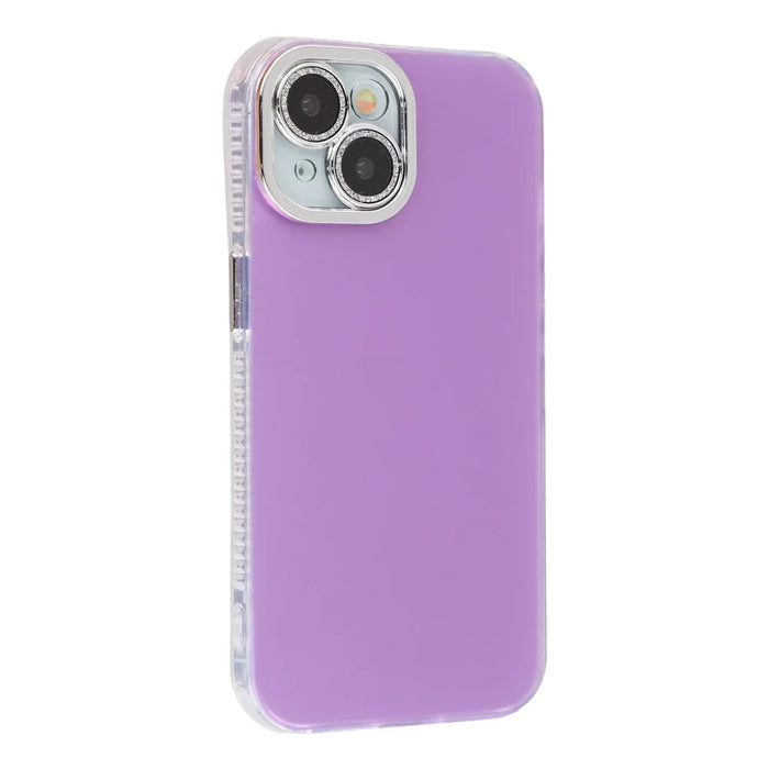 For iPhone 13 Case PC + TPU IMD Phone Cover with Electroplated Camera Frame - Lilac Purple - 1