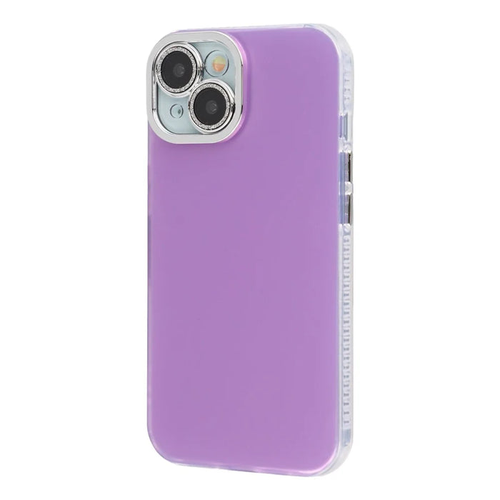 For iPhone 13 Case PC + TPU IMD Phone Cover with Electroplated Camera Frame - Lilac Purple - 2