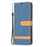 For Samsung Galaxy A34 5G Case Jeans Cloth Texture Leather Wallet Mobile Cover with Stand - Navy Blue - 5