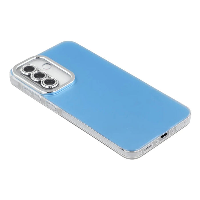 For Samsung Galaxy S25+ Case PC + TPU IMD Phone Cover with Electroplated Camera Frame - Sky Blue - 3