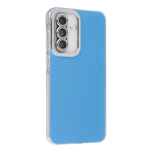For Samsung Galaxy S24+ Case PC + TPU IMD Phone Cover with Electroplated Camera Frame - Sky Blue - 1