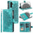 For Samsung Galaxy A54 5G PU Leather Mandala Flower Imprinted Handbag Zipper Pocket Case Stand Multiple Card Slots Flip Cover with Strap - Green - 1