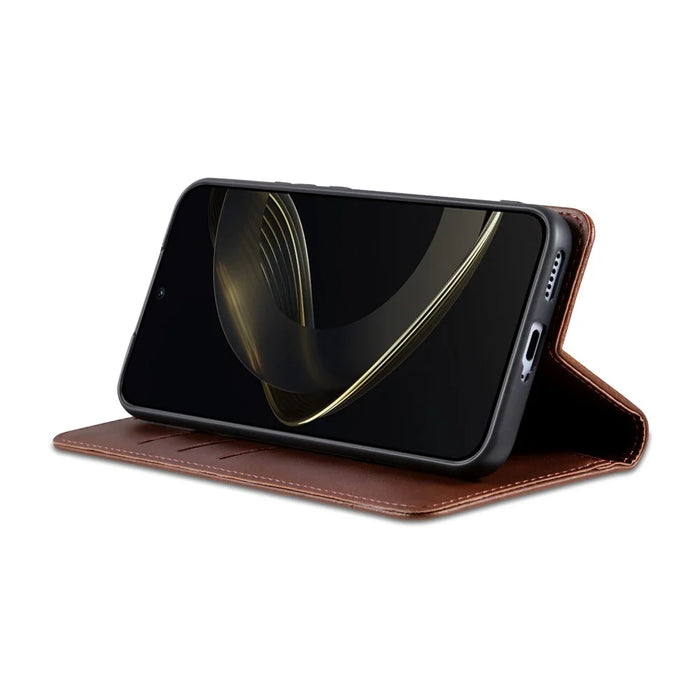 AZNS For OnePlus Turbo 6X 5G Case Cowhide Texture PU Leather Wallet Phone Cover - Coffee - 3