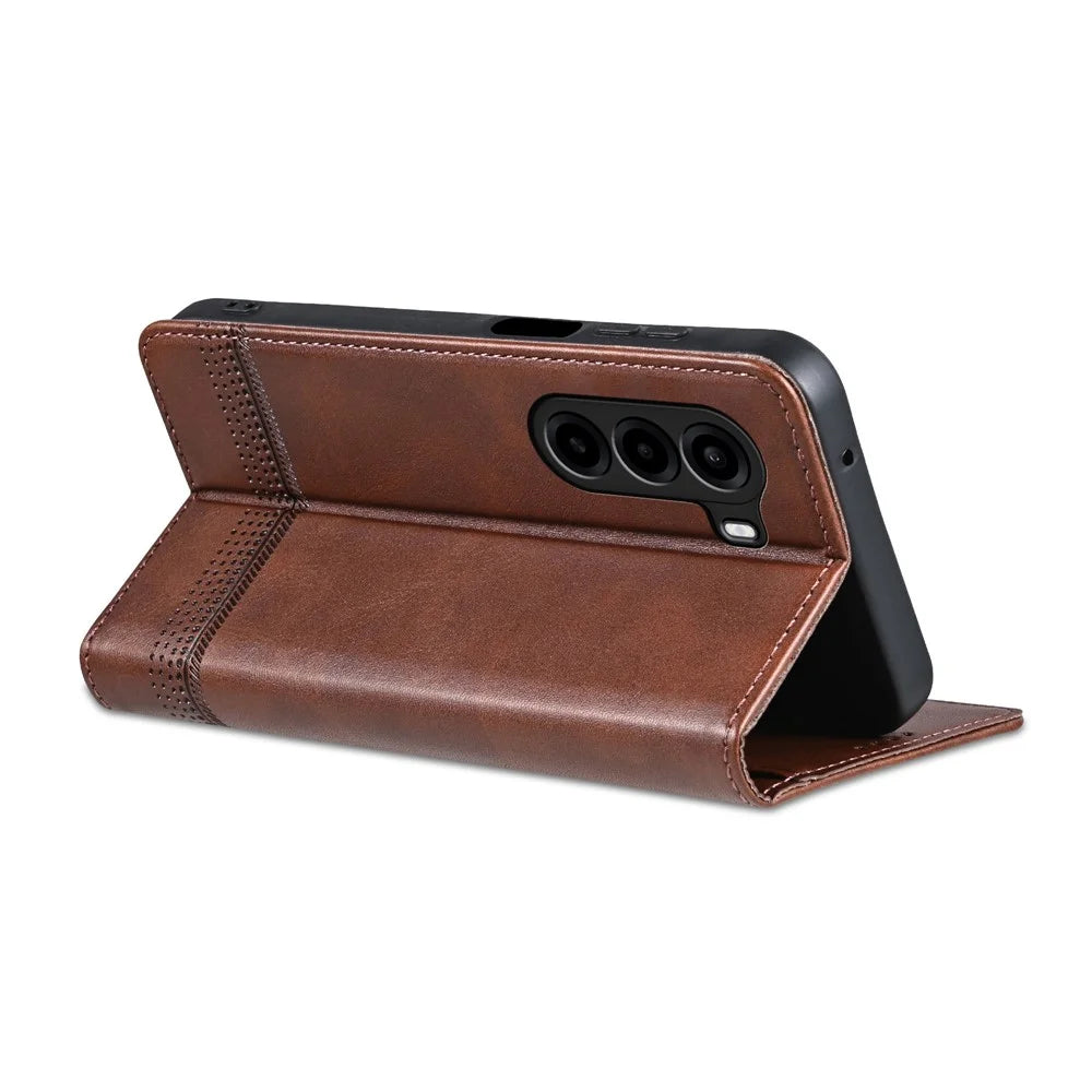 AZNS For OnePlus Turbo 6X 5G Case Cowhide Texture PU Leather Wallet Phone Cover - Coffee - 4